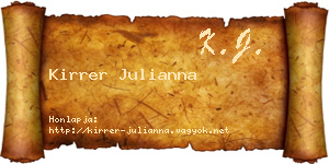 Kirrer Julianna névjegykártya